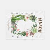 Couverture Polaire Suivi de croissance - Jalon - Aquarelle Succulente (Devant (Horizontal))