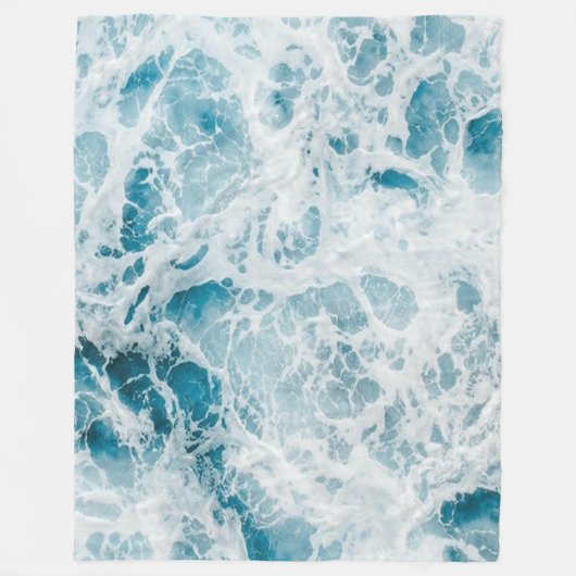 Couverture Polaire Summer Blue Ocean Wave (Devant)