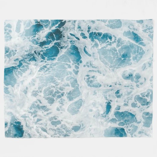 Couverture Polaire Summer Blue Ocean Wave (Devant (Horizontal))
