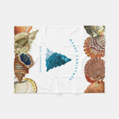 Couverture Polaire Summer Christmas Beach Seashell Nom personnalisé (Devant (Horizontal))