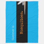 Couverture Polaire SUMMER IS MOSQUITOES Cute Drawing Azure Stripes (Devant)