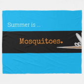 Couverture Polaire SUMMER IS MOSQUITOES Cute Drawing Azure Stripes (Devant (Horizontal))