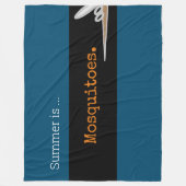 Couverture Polaire SUMMER IS MOSQUITOES Fun Drawing Teal Stripes (Devant)