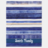 Couverture Polaire Summer Navy Blue Modern Boot Stripes Collection (Devant)