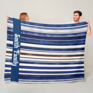 Couverture Polaire Summer Navy Blue Trendy Boat Stripes Collection