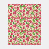 Couverture Polaire Summer Raspberry Garden Botanical Fruit Pattern (Devant)