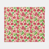 Couverture Polaire Summer Raspberry Garden Botanical Fruit Pattern (Devant (Horizontal))
