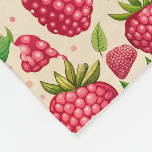 Couverture Polaire Summer Raspberry Garden Botanical Fruit Pattern (Coin)