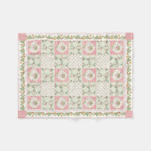 Couverture Polaire Summer Strawberries Gingham Floral Baby Girl (Devant (Horizontal))