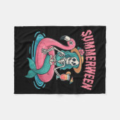 Couverture Polaire Summerween Mermaid Skeleton Beach Flamant rose Hal (Devant (Horizontal))