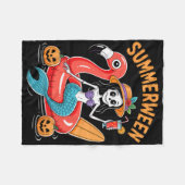 Couverture Polaire Summerween Mermaid Skeleton Beach Flamant rose Hal (Devant (Horizontal))