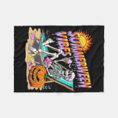 Couverture Polaire Summerween Vibes Skeleton Citrouille Vacances Éffr (Devant (Horizontal))