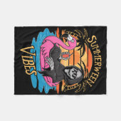 Couverture Polaire Summerween Vibes Skeleton Flamant rose Hallowee Éf (Devant (Horizontal))