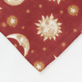 Couverture Polaire Sun et lune sur le rouge (Coin)