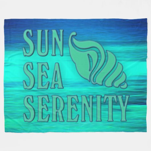 Couverture Polaire Sun Sea Serenity Tropical Seashell Beach Scène (Devant (Horizontal))