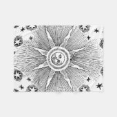 Couverture Polaire Sun Stars Antique Nuit Ciel Médiéval Zodiac (Devant (Horizontal))