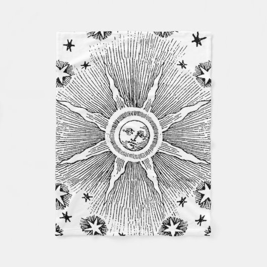 Couverture Polaire Sun Stars Antique Nuit Ciel Médiéval Zodiac (Devant)