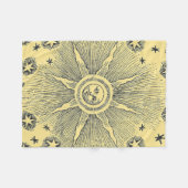 Couverture Polaire Sun Stars Antique Nuit Ciel Médiéval Zodiac (Devant (Horizontal))