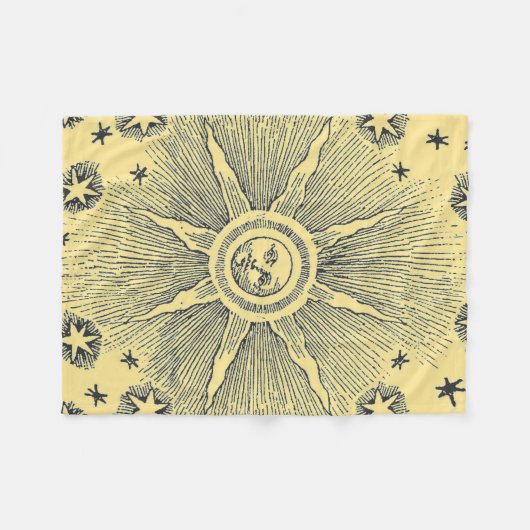 Couverture Polaire Sun Stars Antique Nuit Ciel Médiéval Zodiac (Devant (Horizontal))