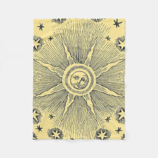 Couverture Polaire Sun Stars Antique Nuit Ciel Médiéval Zodiac (Devant)