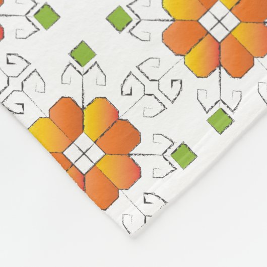 Couverture Polaire SUN traditionnel letton conception géométrique IX (Coin)