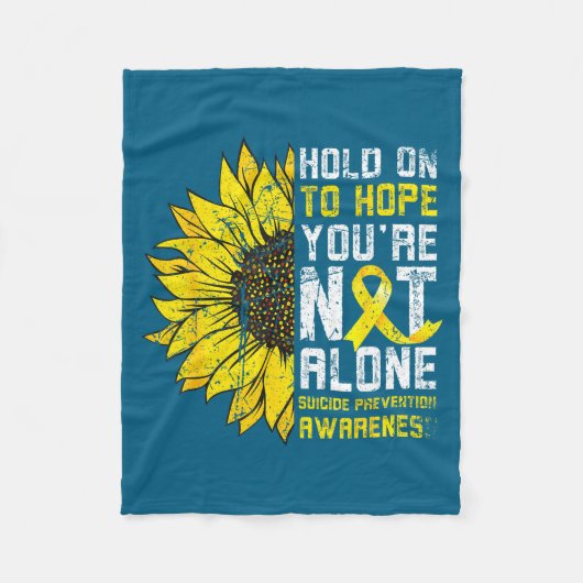 Couverture Polaire Sunflower Hope Suicide Prevention Awareness Yellow (Devant)