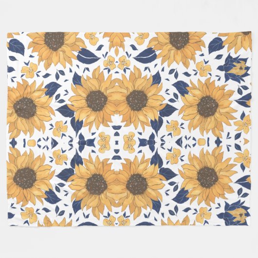 Couverture Polaire Sunflower pattern stylish Blanket for New Home (Devant (Horizontal))