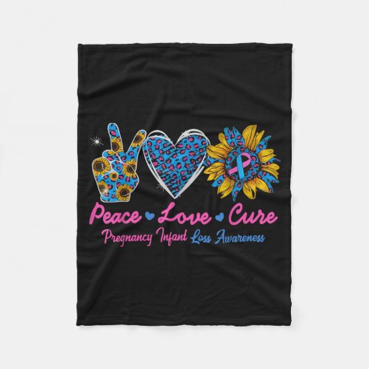 Couverture Polaire Sunflower Ribbon Pregnancy Infant Loss Awareness C (Devant)