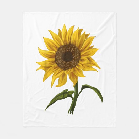 Couverture Polaire Sunflower Sunshine Floral Aquarelle Fleur (Devant)