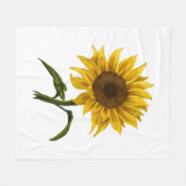 Couverture Polaire Sunflower Sunshine Floral Aquarelle Fleur (Devant (Horizontal))