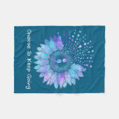 Couverture Polaire Sunflower Teal Purple Ribbon Suicide Prevention Aw (Devant (Horizontal))