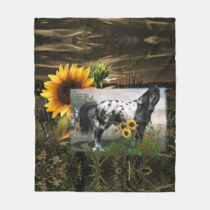 Couverture Polaire Sunflowers et Appaloosa Horse