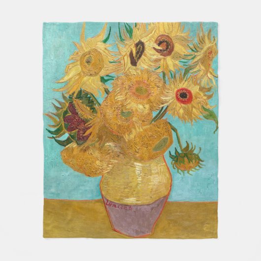 Couverture Polaire Sunflowers, Post Impressionist Still Life Painting (Devant)