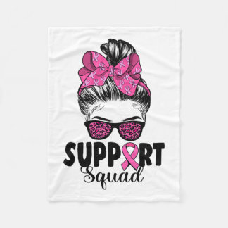 Couverture Polaire Sungles Messy Bun Support Squad Cancer du sein
