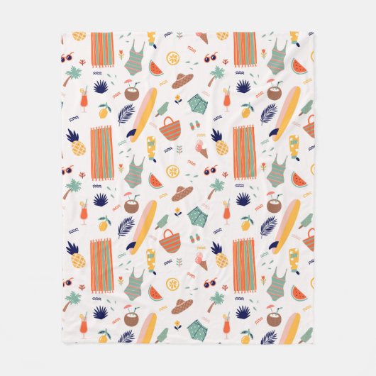 Couverture Polaire Sunny Beach Fun Motif (Devant)