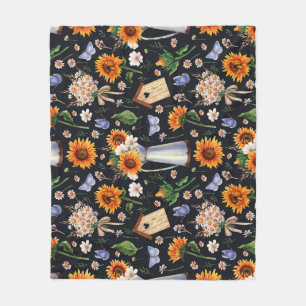 Couverture Polaire Sunny Rustic Watercolor Motif