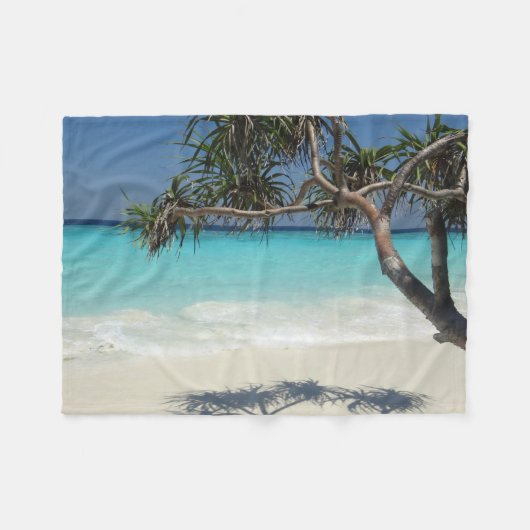 Couverture Polaire Sunny Tropical Beach Ocean Paradise (Devant (Horizontal))