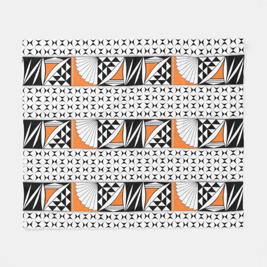 Couverture Polaire Sunrise amérindienne du sud-ouest en orange (Devant (Horizontal))