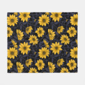 Couverture Polaire Sunroot, tournesol sauvage en jaune et bleu (Devant (Horizontal))