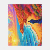 Couverture Polaire Sunset Beach Solitude Design de sérénité (Devant)