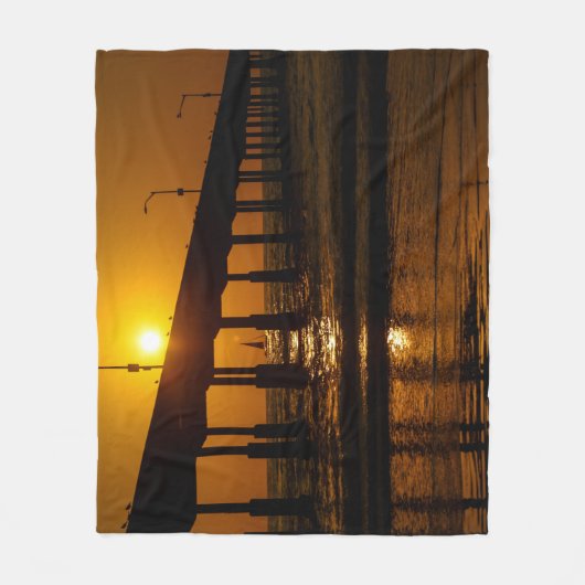 Couverture Polaire Sunset Ocean Beach Pier - Beach Sunset (Devant)