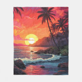 Couverture Polaire Sunset Tropical Beach Paradise Island  (Devant)