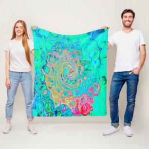 Couverture Polaire Super Abstrait Rainbow Liquid Swirl
