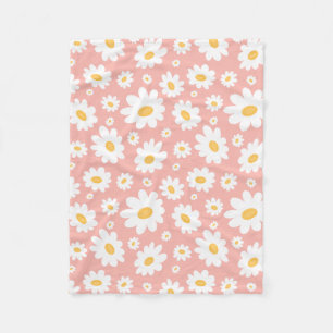 Couverture Polaire Super Blush Boho Daisy Floral Garden Motif