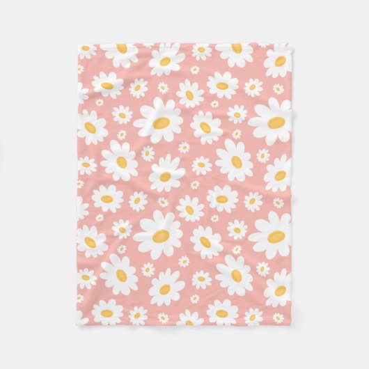 Couverture Polaire Super Blush Boho Daisy Floral Garden Motif (Devant)