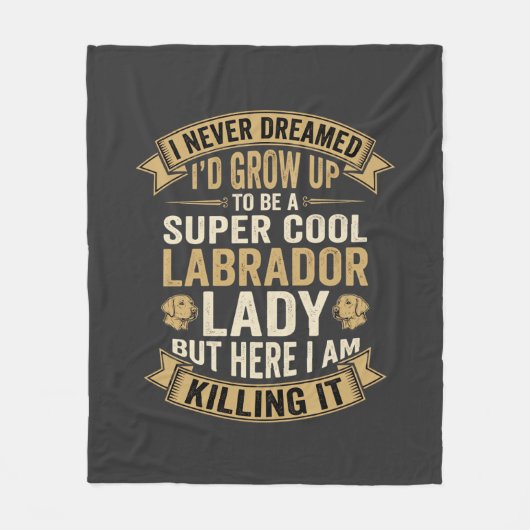 Couverture Polaire Super Cool Labrador Lady Chienne Amoureuse (Devant)