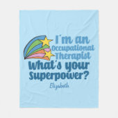 Couverture Polaire Super-ergothérapeute Cute OT Monogramme (Devant)