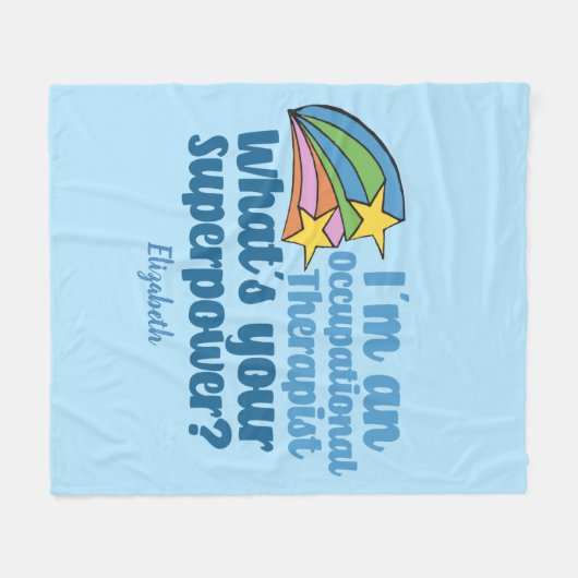 Couverture Polaire Super-ergothérapeute Cute OT Monogramme (Devant (Horizontal))