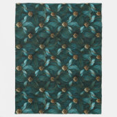 Couverture Polaire Super Luxe Turquoise & Or (Devant)
