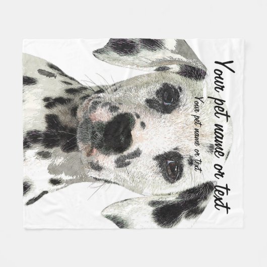 Couverture Polaire Super mignon, Chien dalmate chiot (Devant (Horizontal))